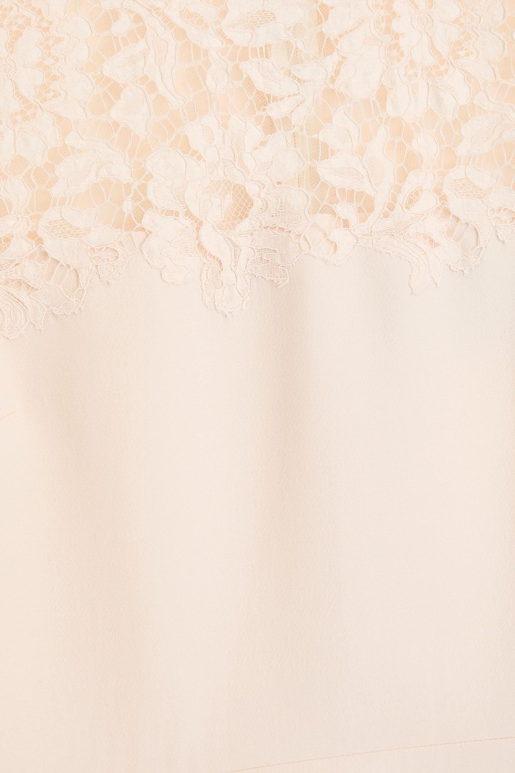 VALENTINO GARAVANI Lace-paneled wool and silk-blend crepe midi dress