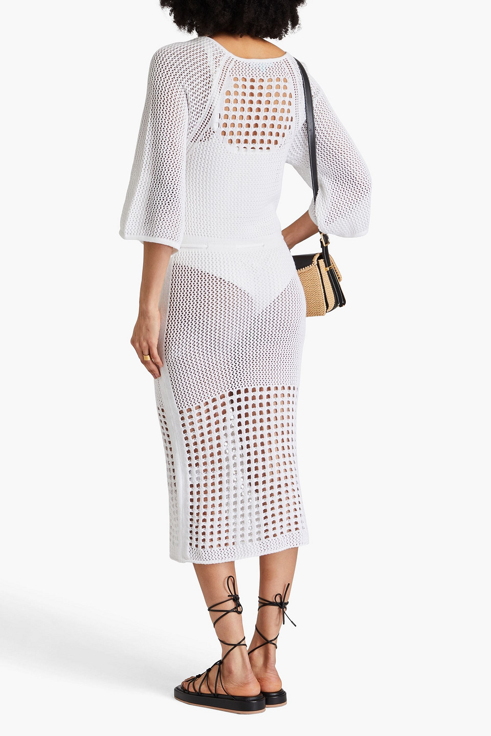 Melissa Odabash Brooke Midikleid Aus Baumwolle In Weiss