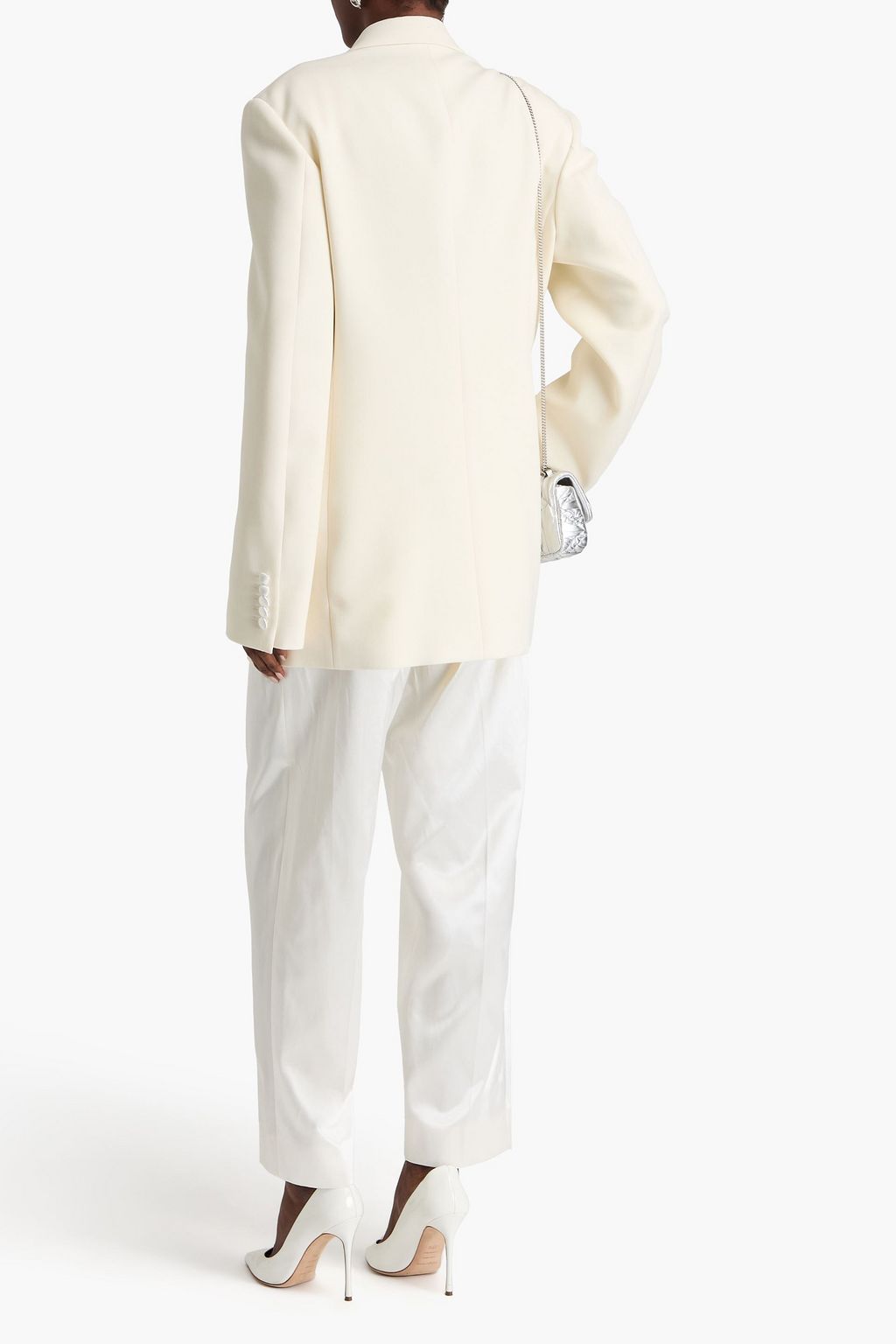 GUCCI بليزر من الكريب والصوف المزين بالساتان مع أزرار مزدوجة