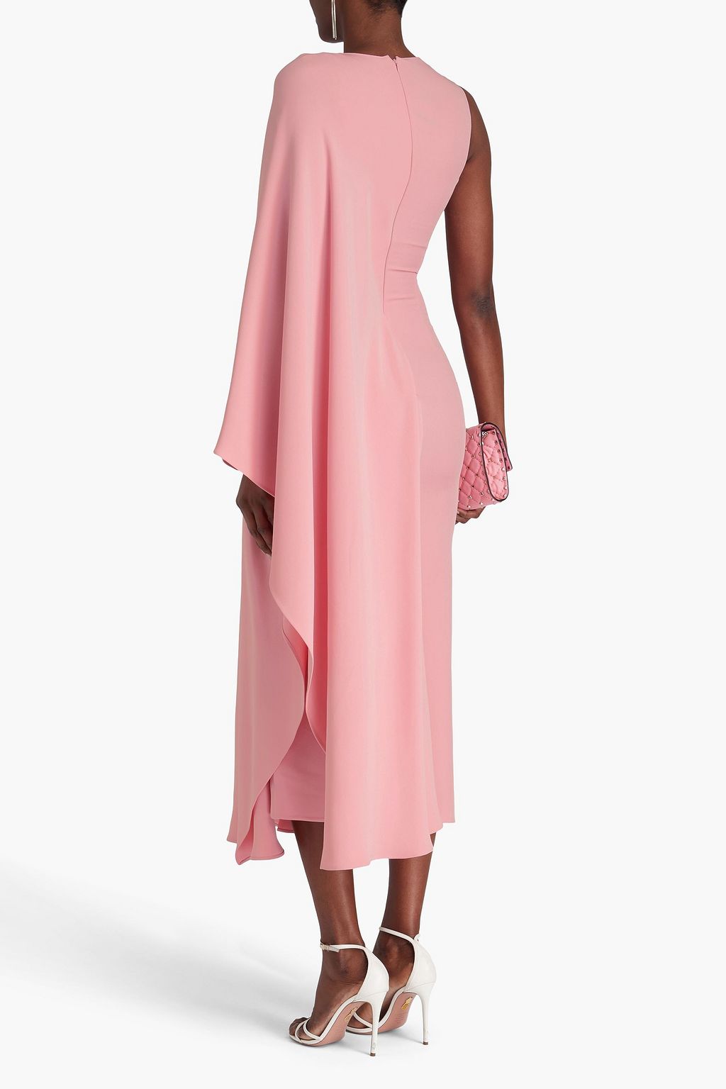 VALENTINO GARAVANI One-sleeve silk-crepe midi dress