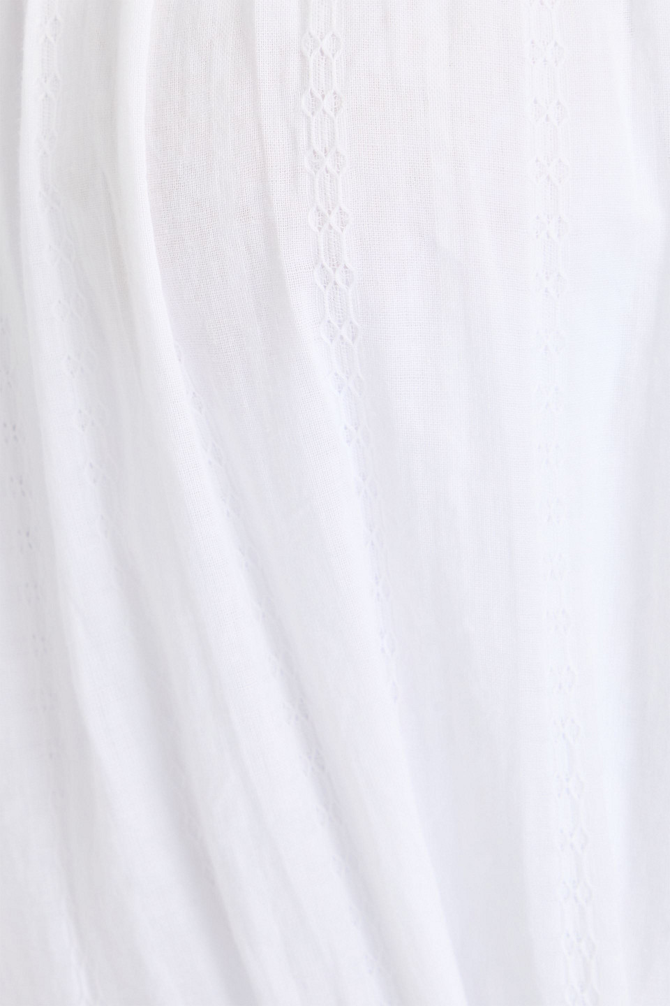 Melissa Odabash Cressida Lace-trimmed Cotton-jacquard Midi Dress In White