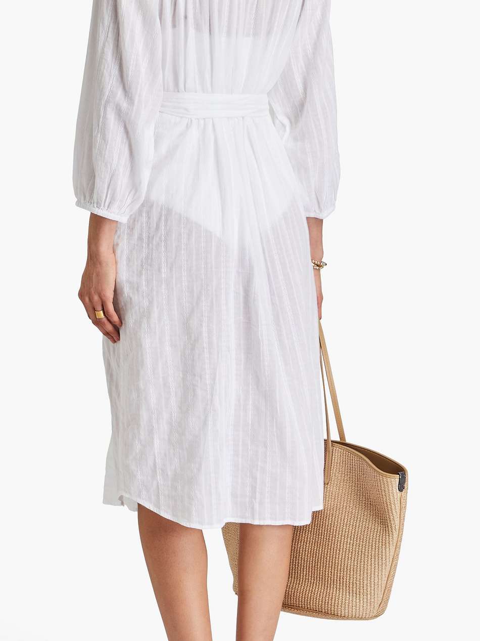cressida lace-trimmed cotton-jacquard midi dress