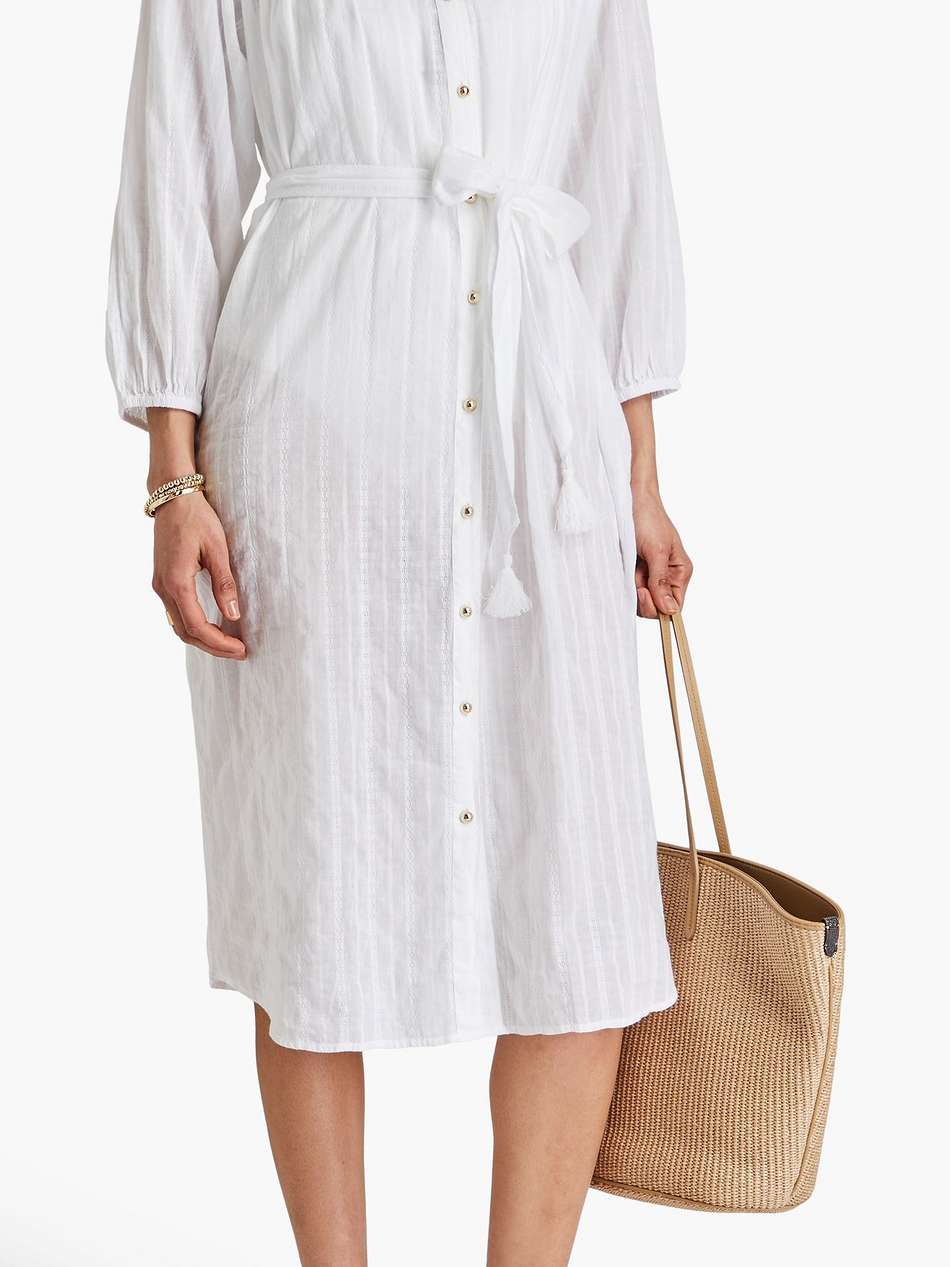 cressida lace-trimmed cotton-jacquard midi dress