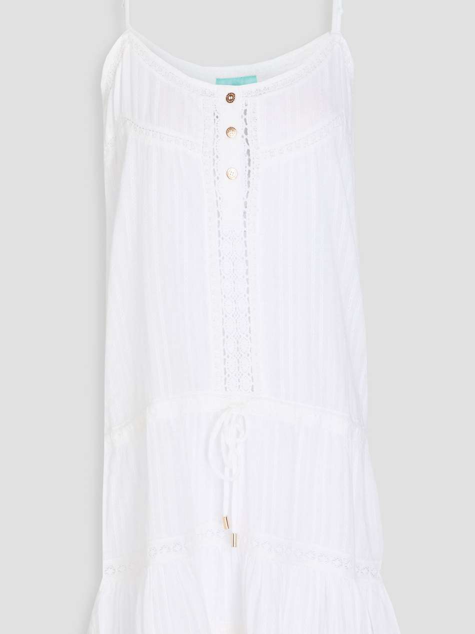 kelly tiered cotton-gauze mini dress