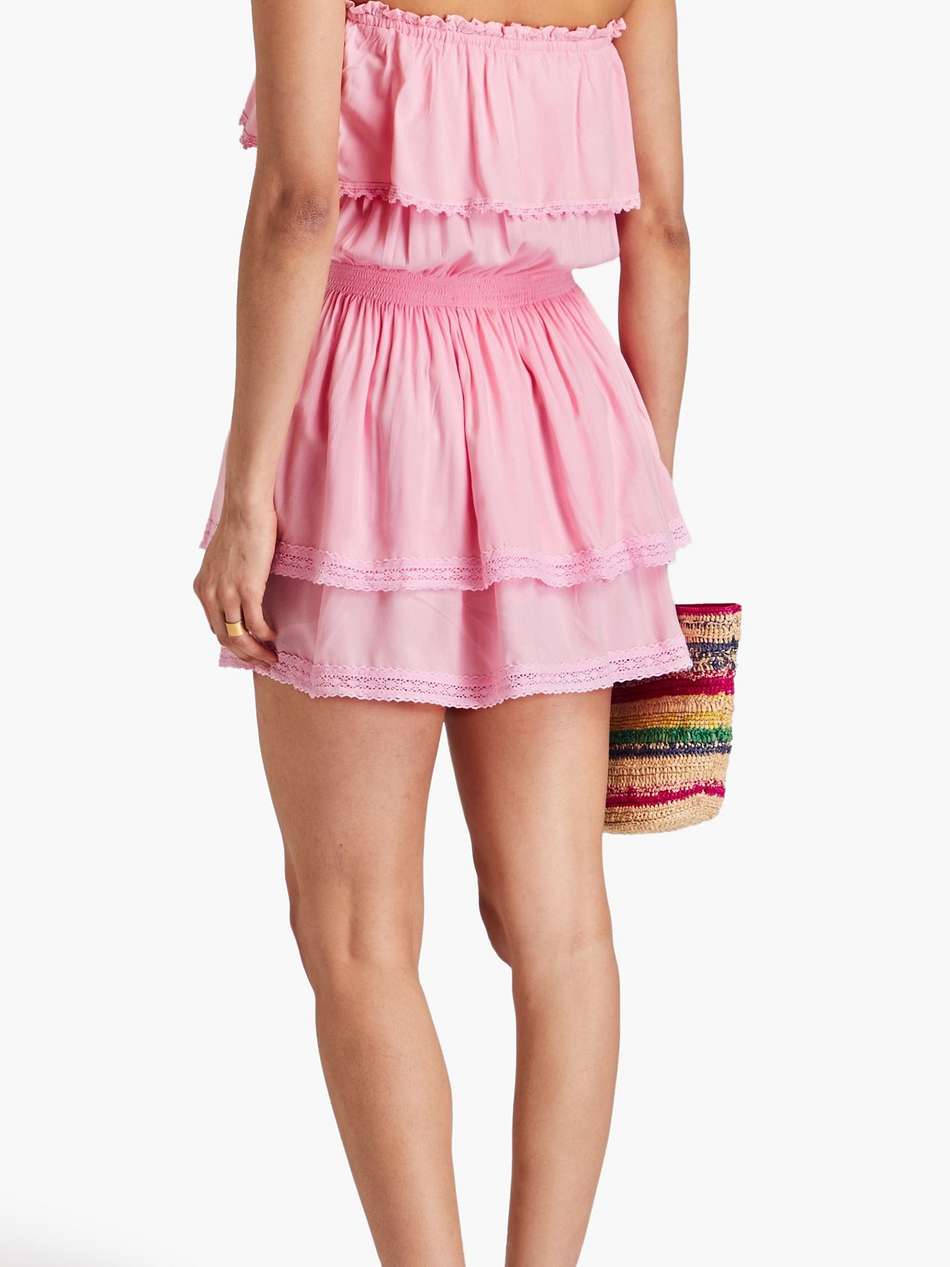 salma strapless tiered woven mini dress