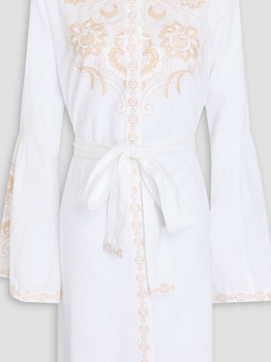 everly embroidered cotton and linen-blend mini dress