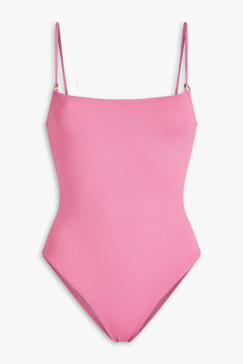 Melissa Odabash Palmas Stretch-seersucker Swimsuit In Pink