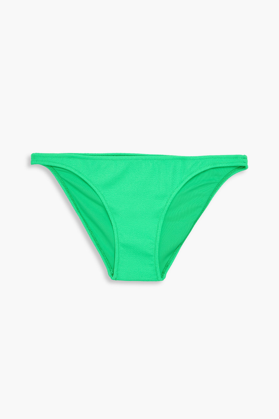 Melissa Odabash Ibiza Stretch-seersucker Low-rise Bikini Briefs In Bright Green