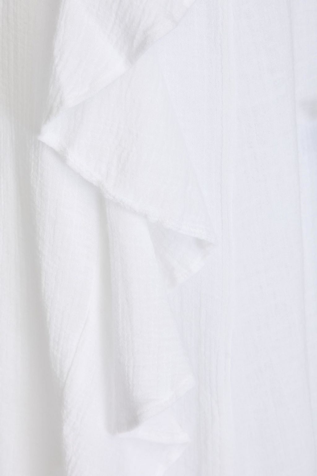 MELISSA ODABASH Danni ruffled cotton-gauze midi wrap skirt