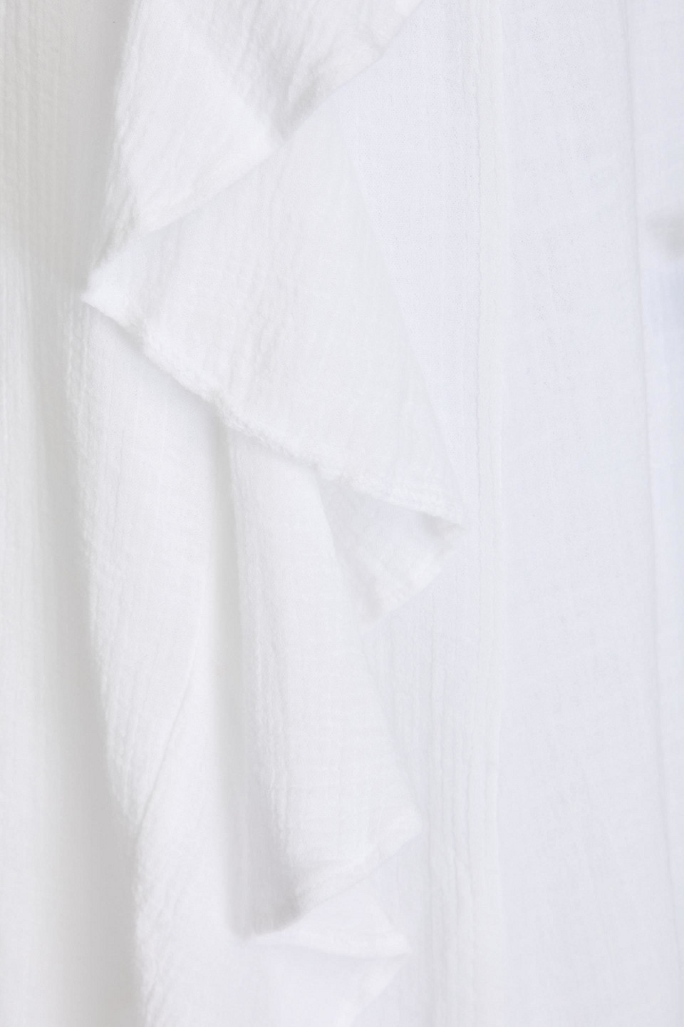 Melissa Odabash Danni Ruffled Cotton-gauze Midi Wrap Skirt In White