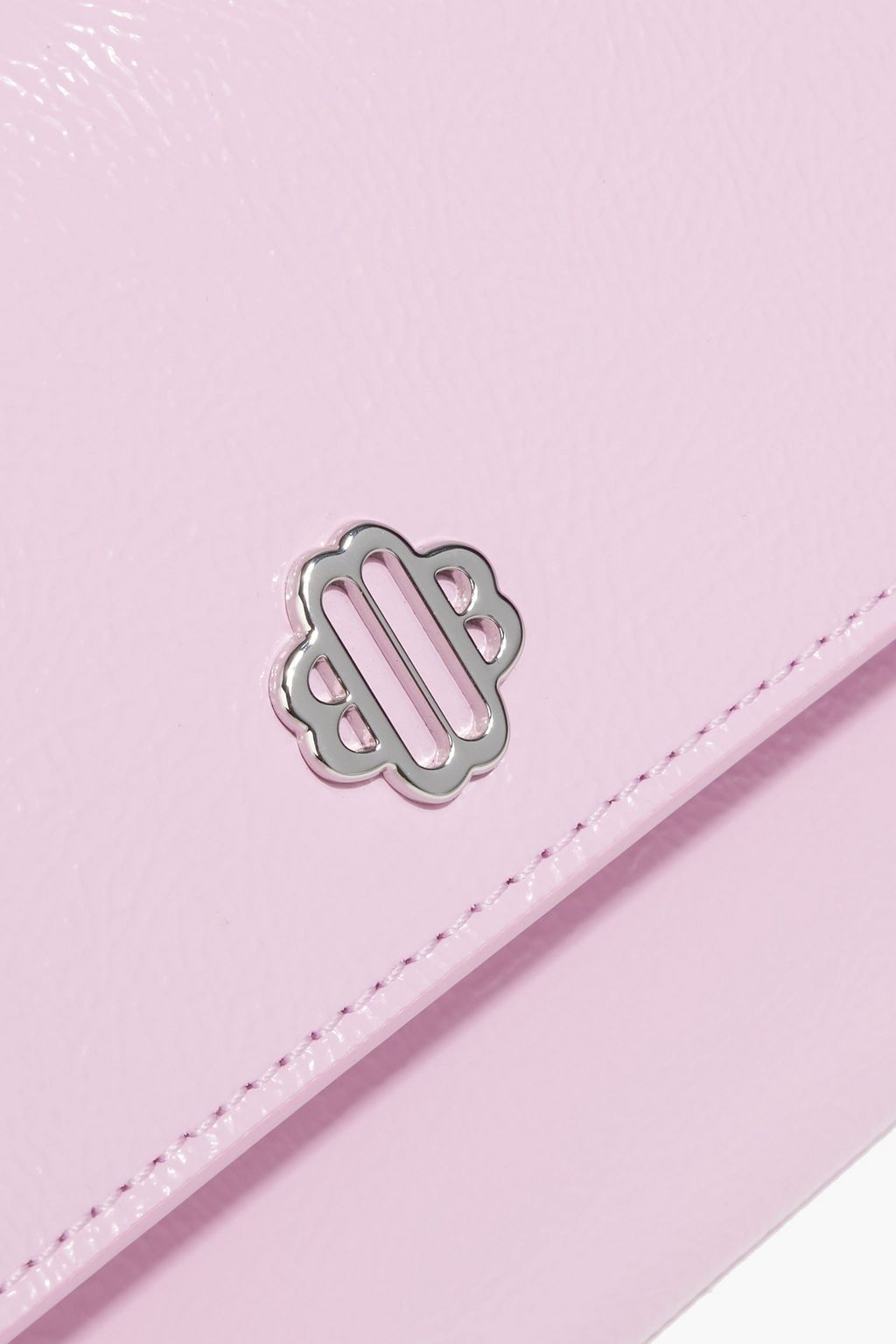 MAJE Crinkled patent-leather clutch