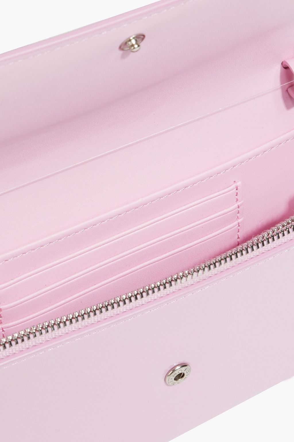 MAJE Crinkled patent-leather clutch