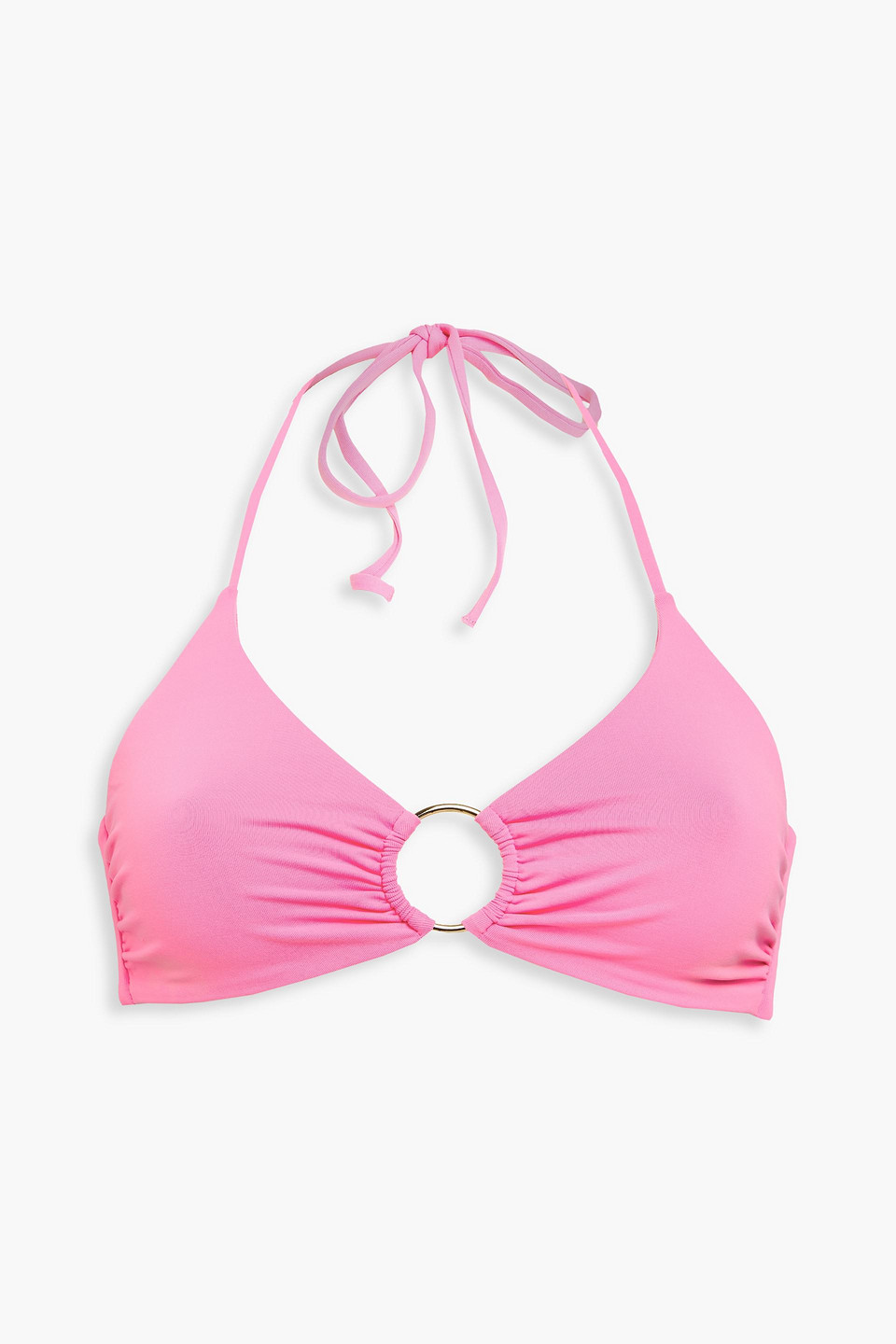 Melissa Odabash Hamburg Ring-embellished Halterneck Bikini Top In Pink