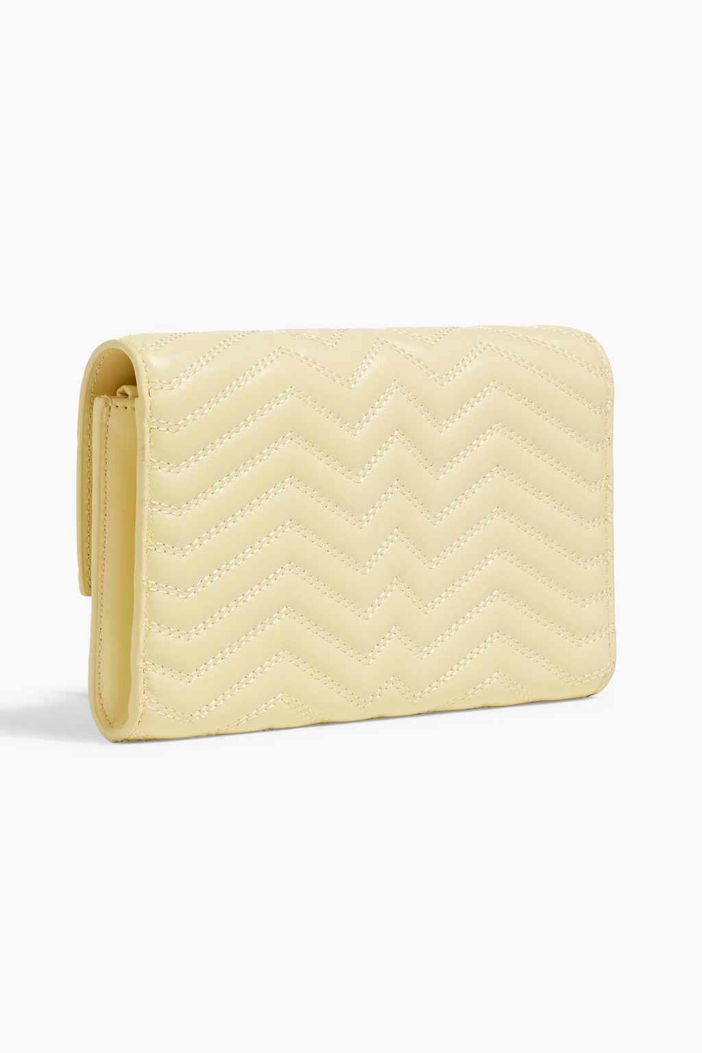 MAJE Quilted leather clutch