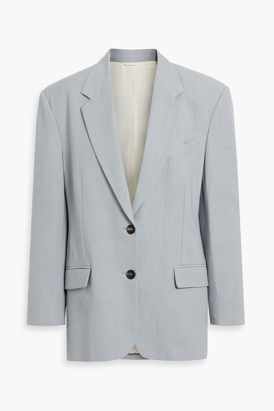 Brunello Cucinelli Bead-embellished Twill Blazer In Sky Blue