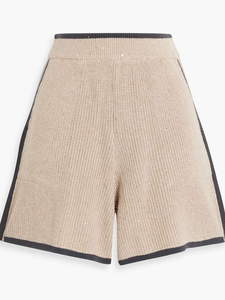 sequin-embellished cotton-blend shorts