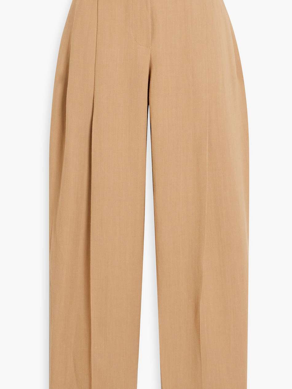 cropped twill tapered pants