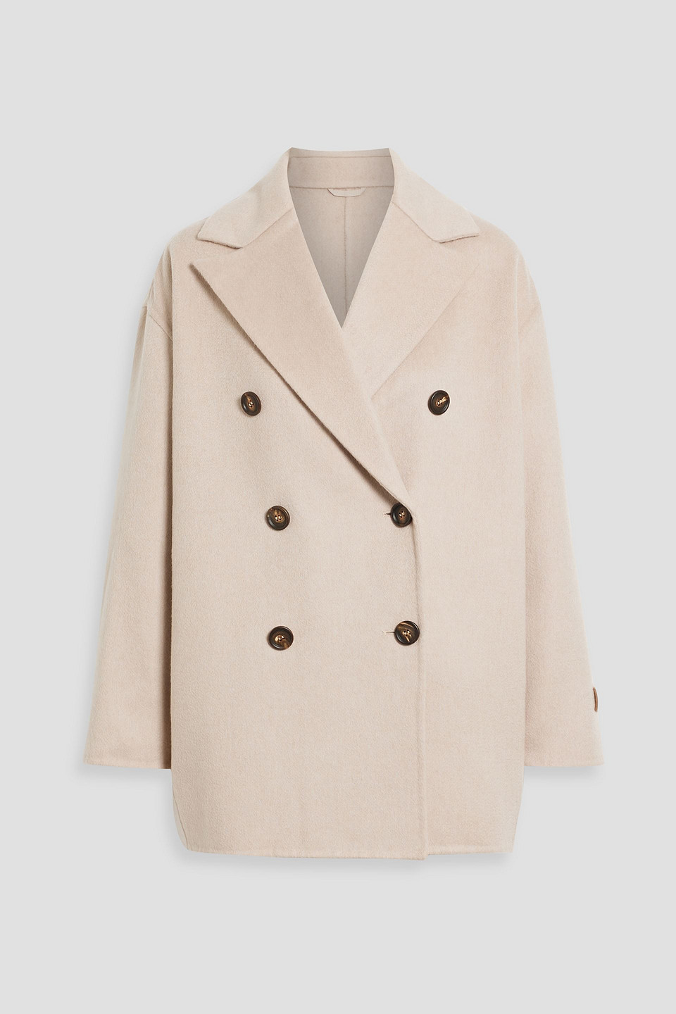 Brunello Cucinelli Cashmere Cocoon Coat In Beige