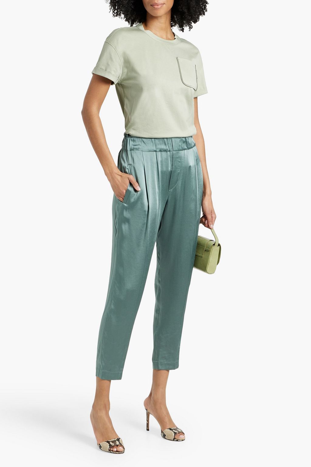 BRUNELLO CUCINELLI Bead-embellished cotton-jersey T-shirt
