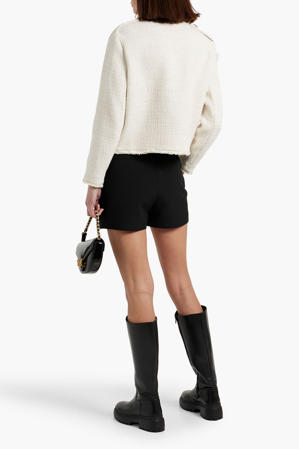 MAJE Metallic cotton-blend tweed jacket