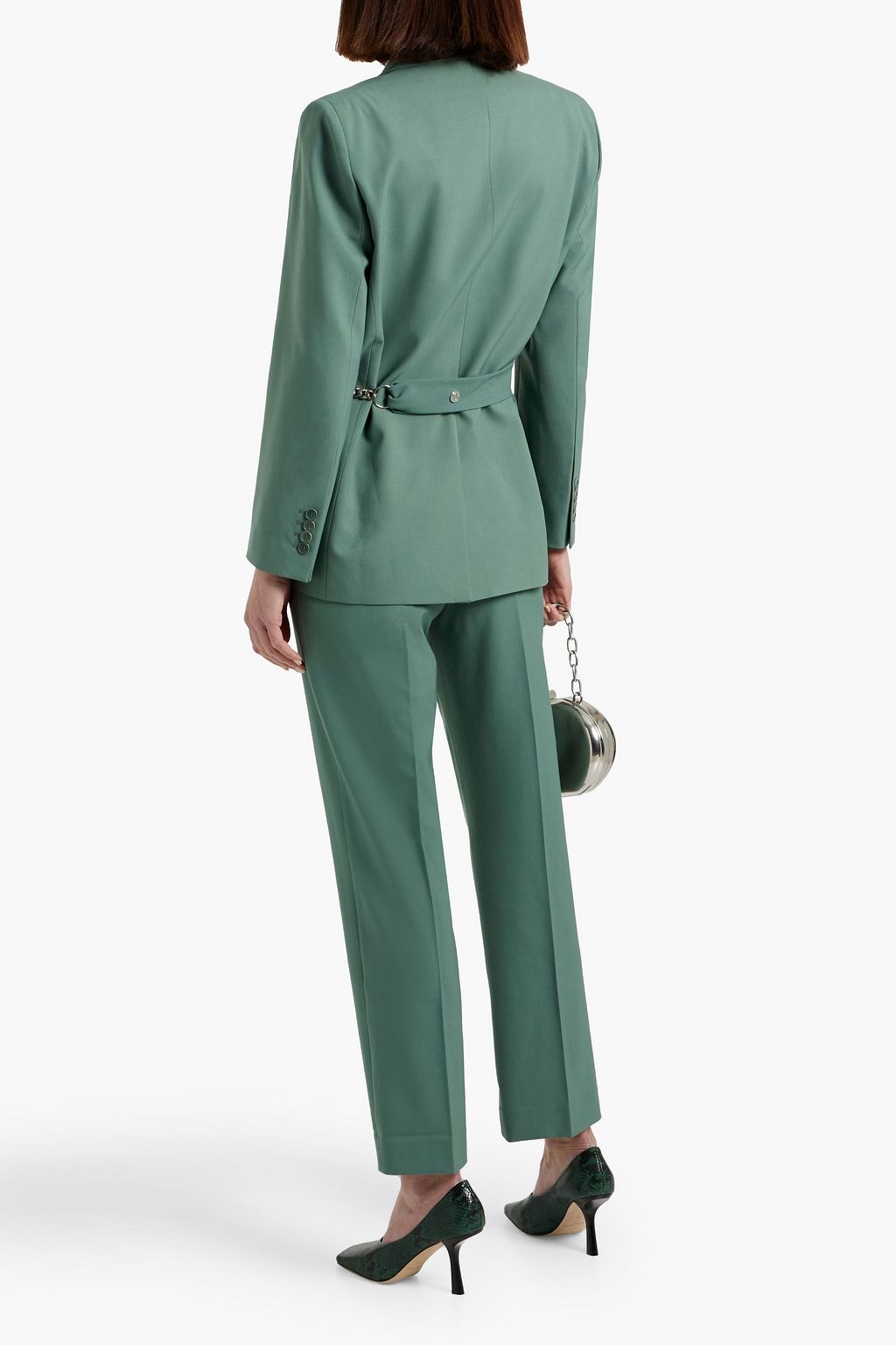 MAJE Belted twill blazer