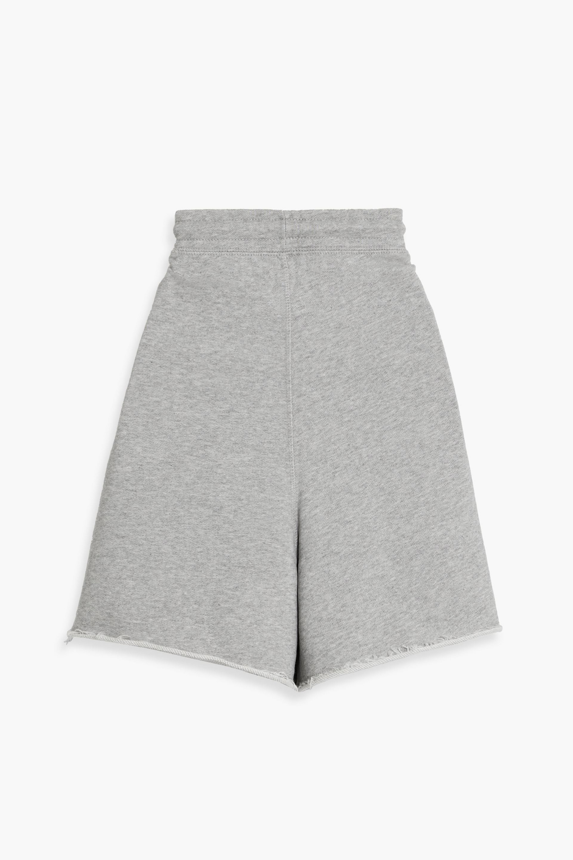 GANNI Appliquéd French cotton-terry shorts