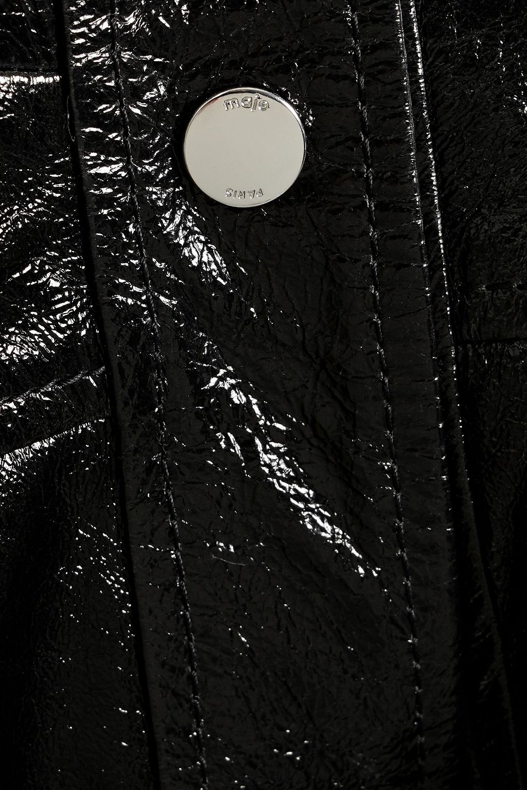 MAJE Crinkled patent-leather jacket