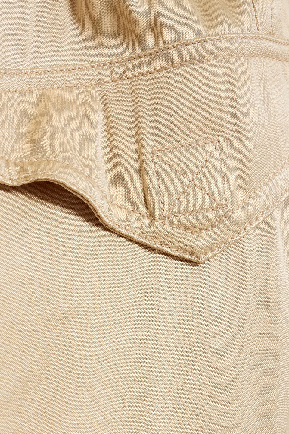 Shop Ganni Cupro And Ecovero™-blend Satin Cargo Pants In Beige