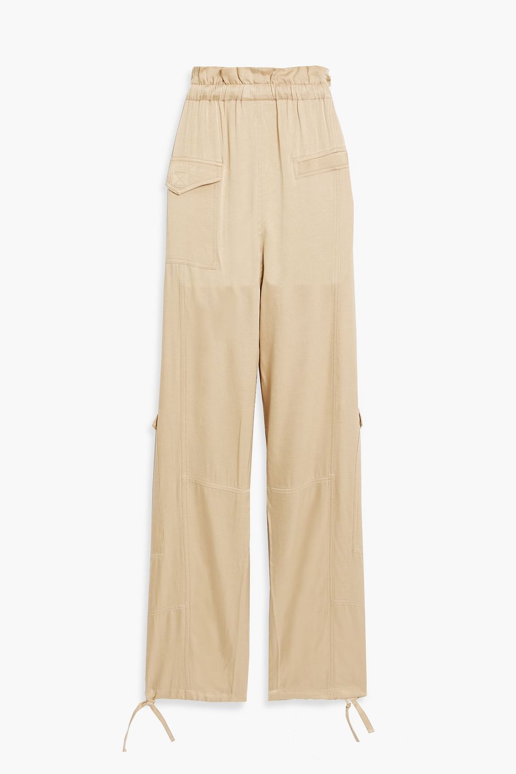 GANNI Cupro and ECOVERO™-blend satin cargo pants