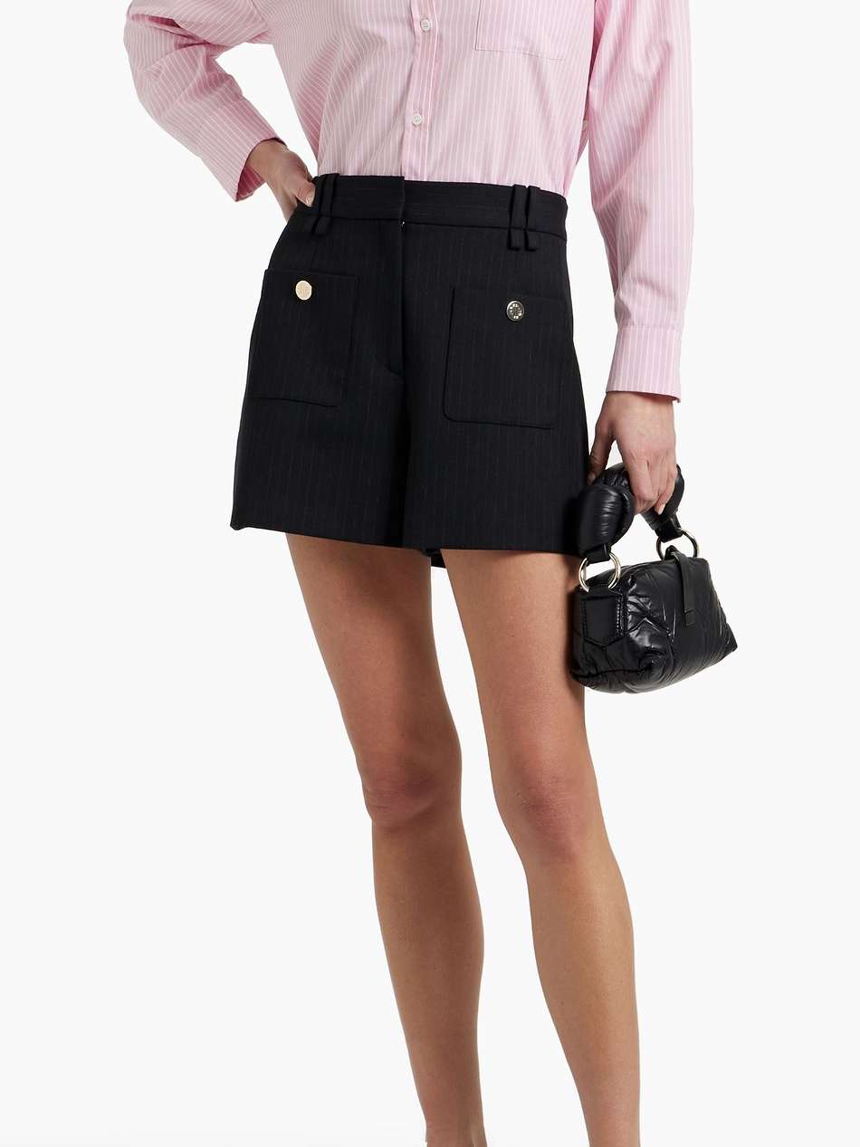 pinstriped twill shorts