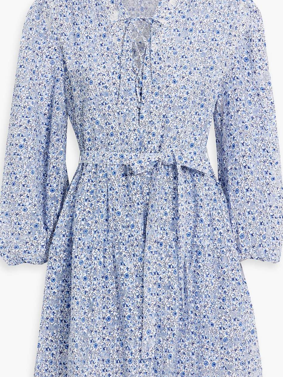 burnout-effect floral-print woven mini dress
