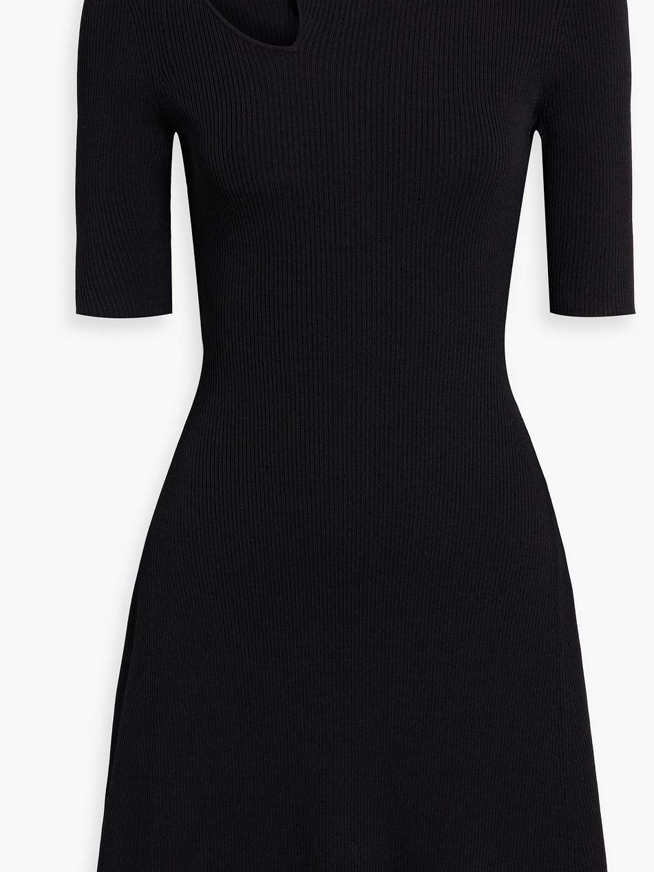 cutout ribbed-knit mini dress