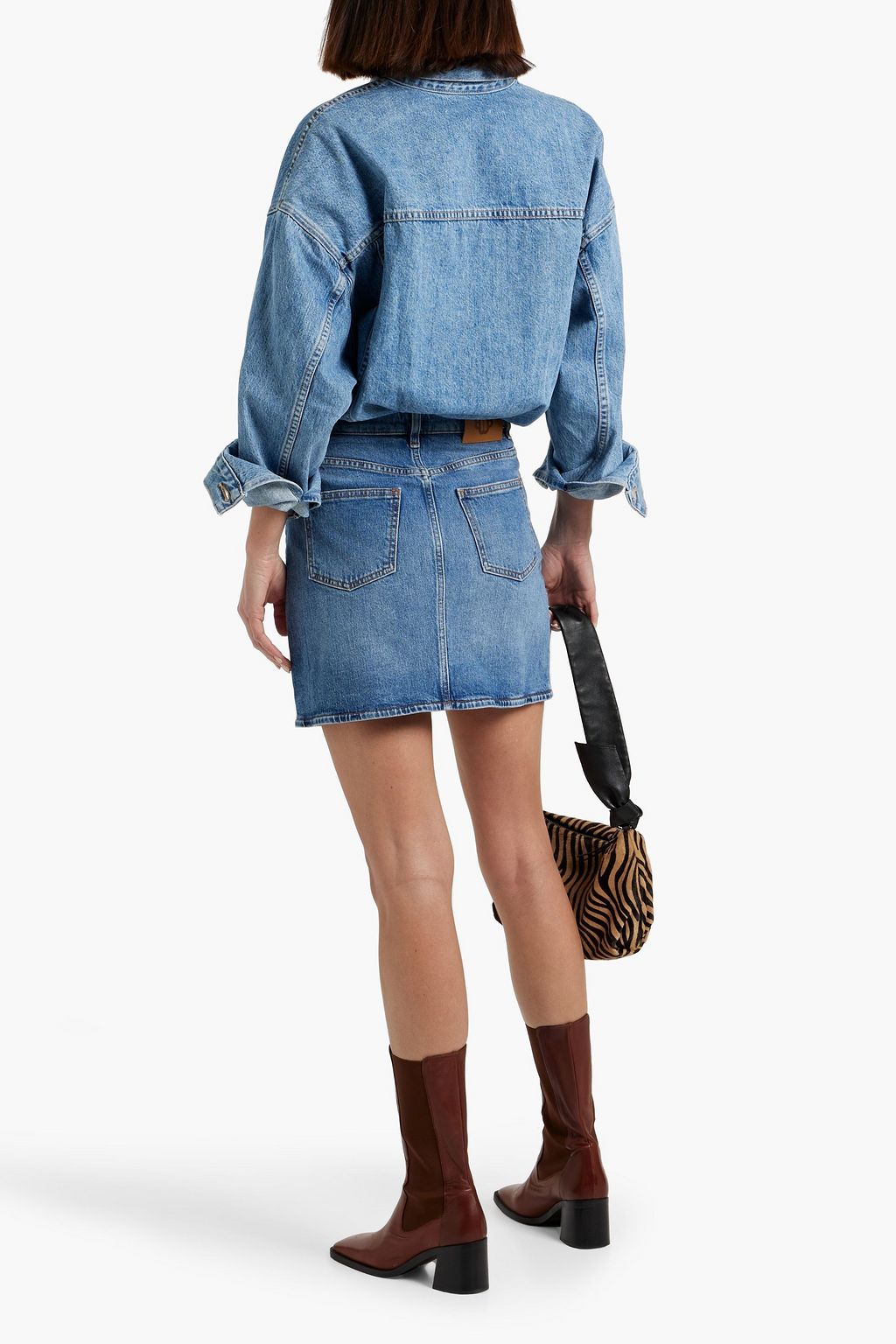 MAJE Denim mini wrap skirt