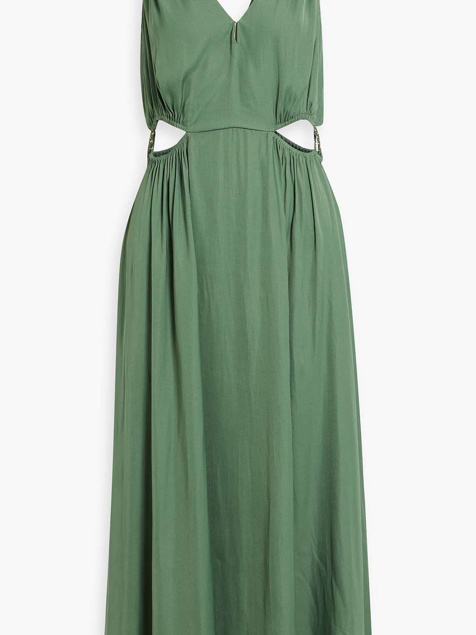 cutout satin midi dress