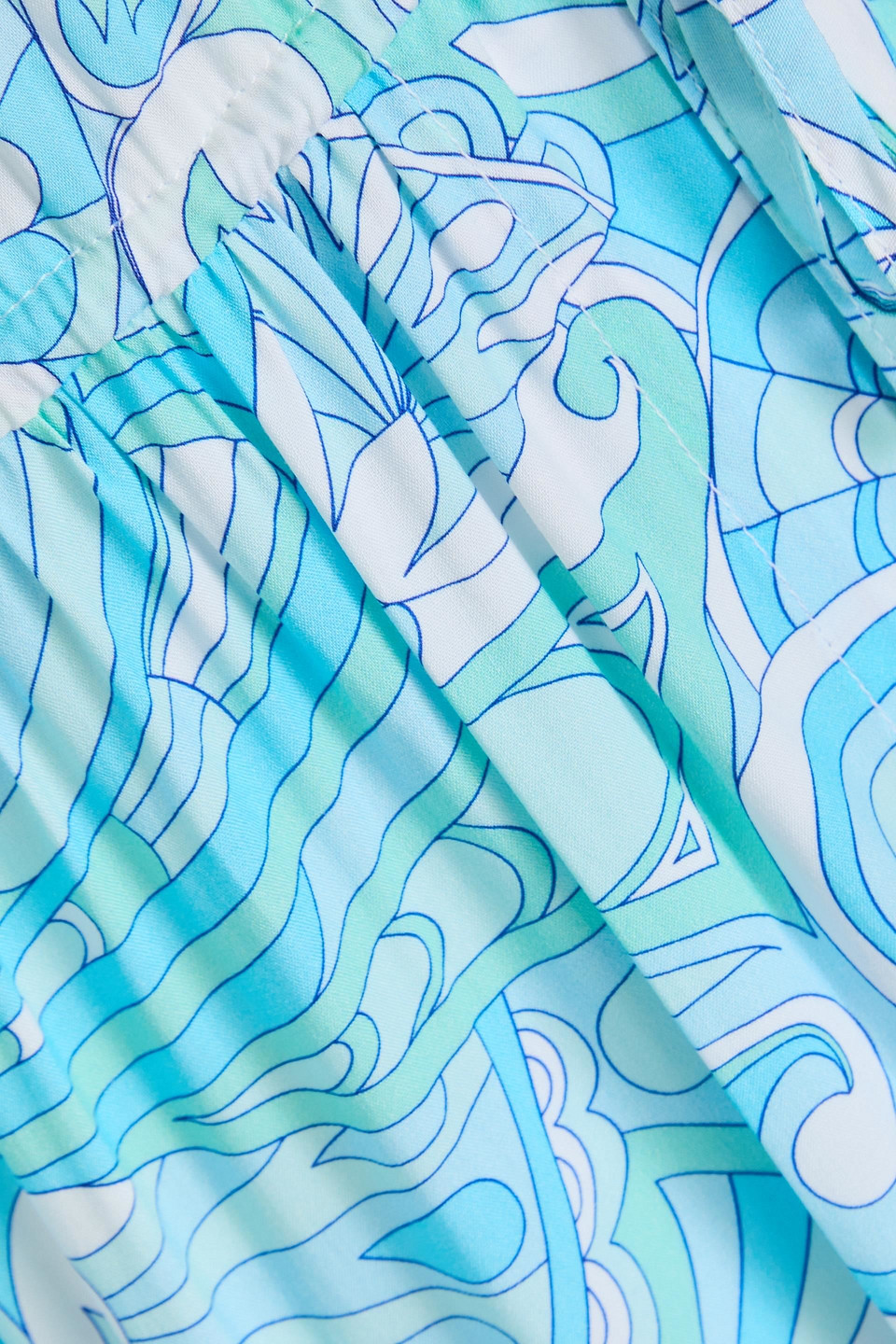 Melissa Odabash Farrah Gathered Printed Woven Kimono In Turquoise