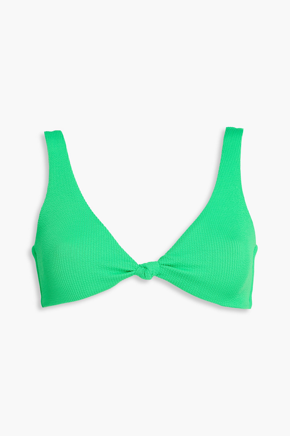 Melissa Odabash Ibiza Knotted Stretch-seersucker Bikini Top