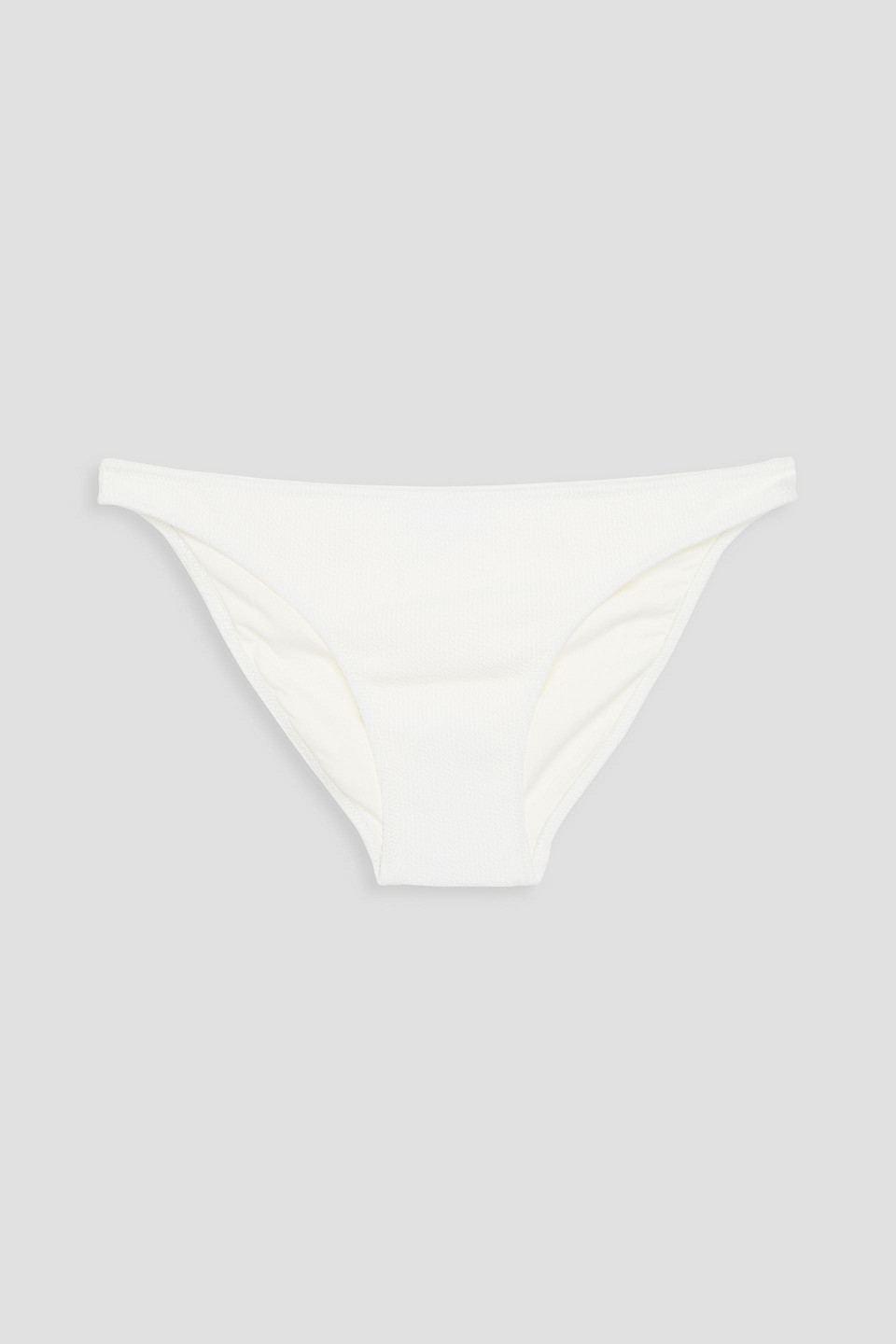 Melissa Odabash Ponza Stretch-seersucker Low-rise Bikini Briefs In White
