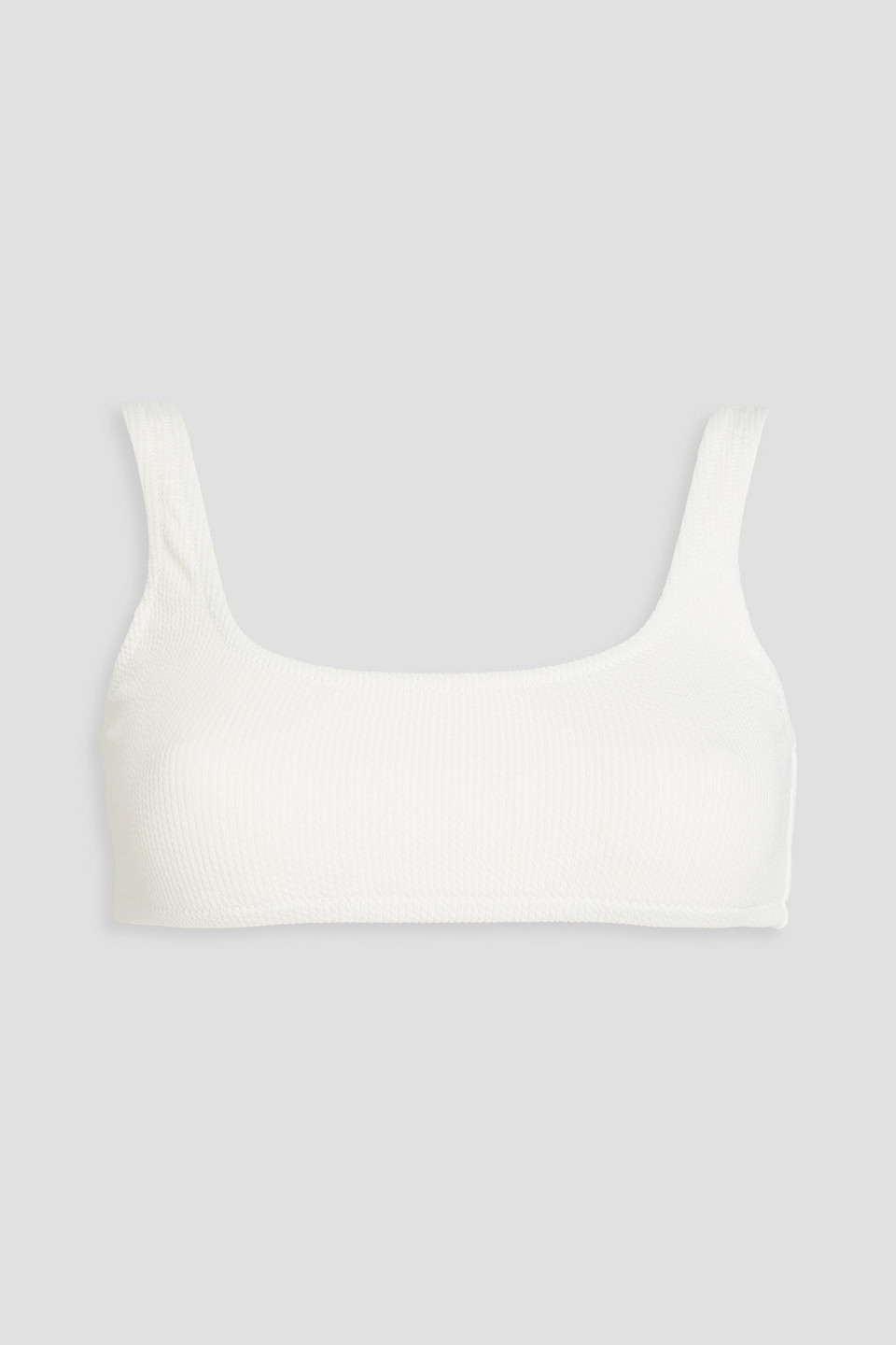 Melissa Odabash Ponza Stretch-seersucker Bikini Top In White
