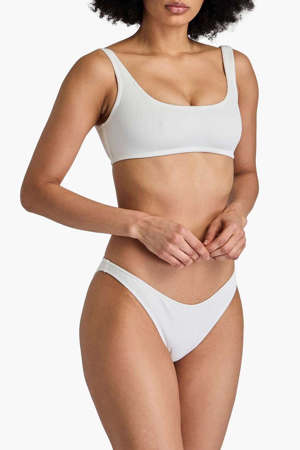 MELISSA ODABASH Ponza stretch-seersucker bikini top