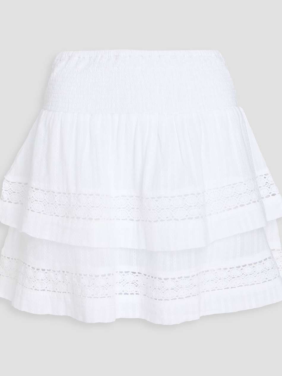 barbara tiered cotton-gauze mini skirt