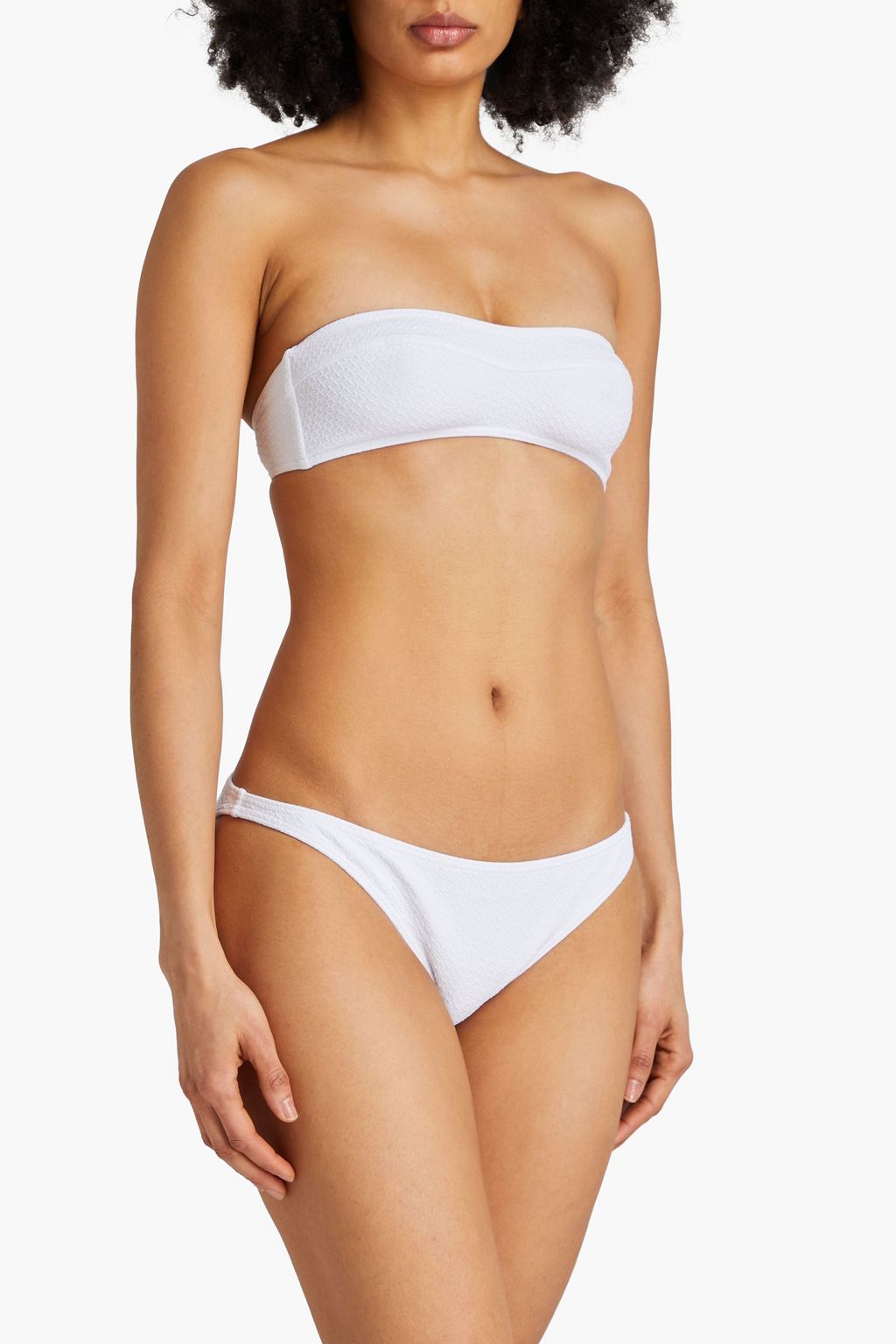 MELISSA ODABASH Tenerife stretch-seersucker bandeau bikini top