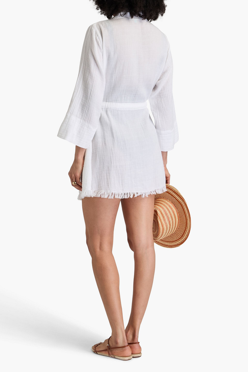 Melissa Odabash Leah Cotton-gauze Kaftan In White