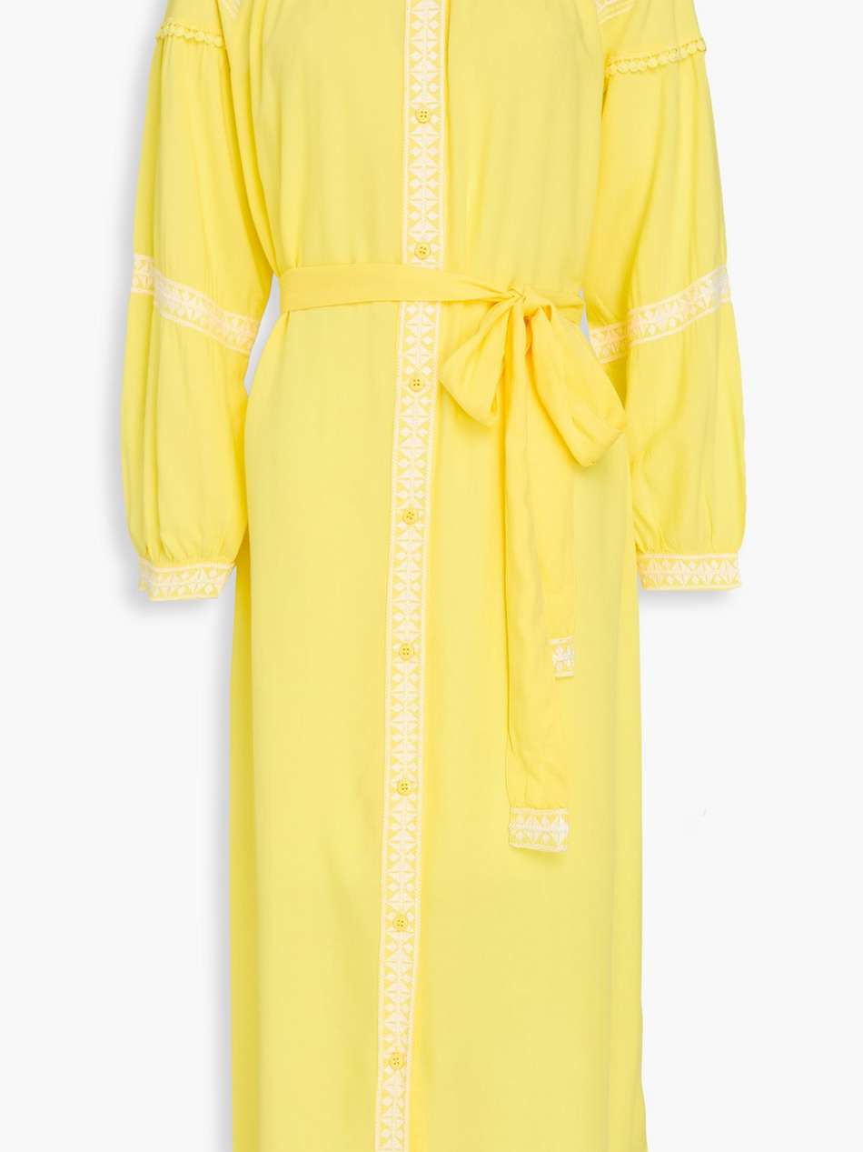 ally embroidered voile midi dress