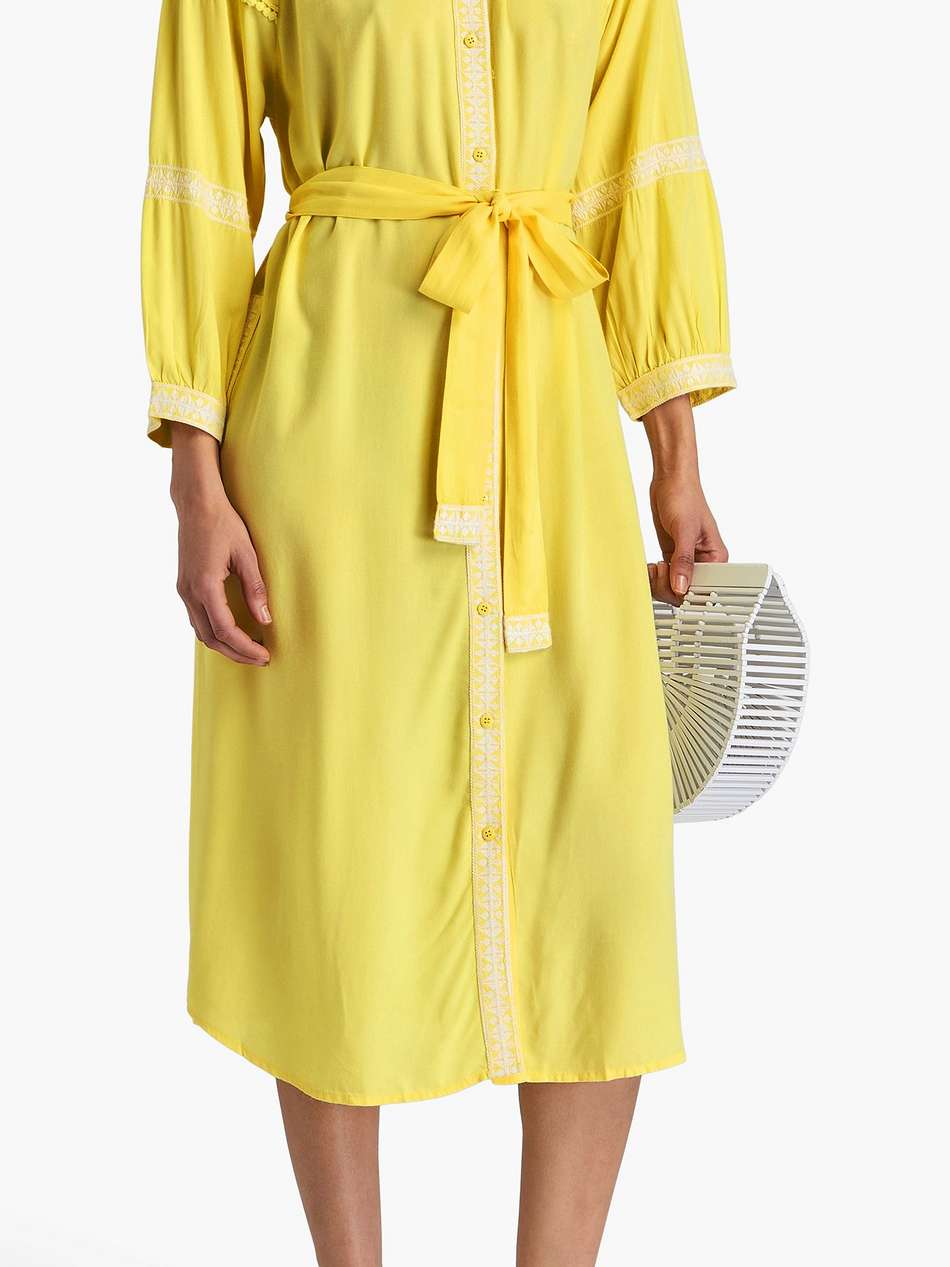 ally embroidered voile midi dress