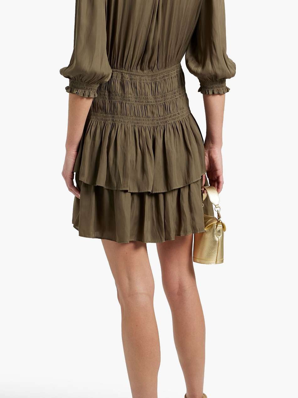 tiered crepe mini dress