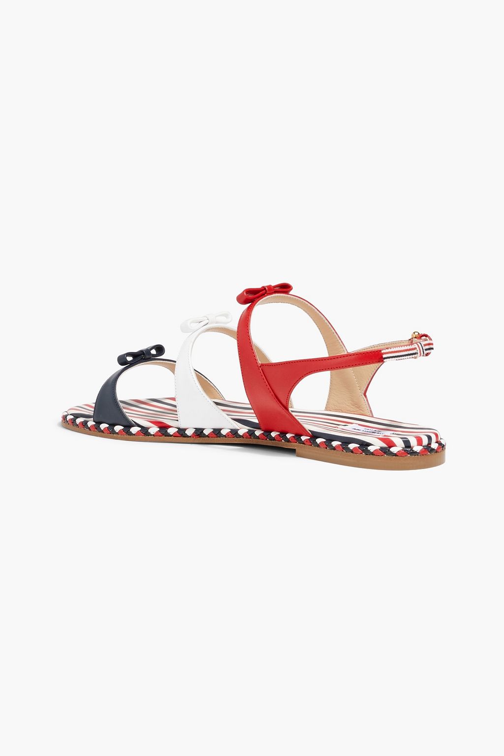 THOM BROWNE Bow-detailed leather slingback sandals