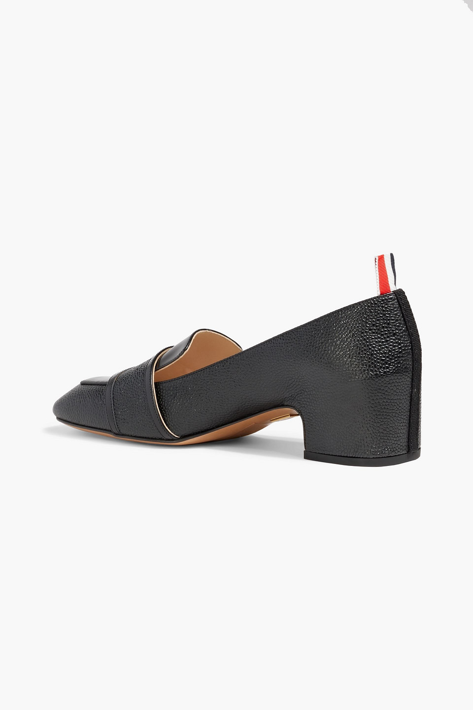 Thom Browne Tricolour Enamel Strap Loafers In Black