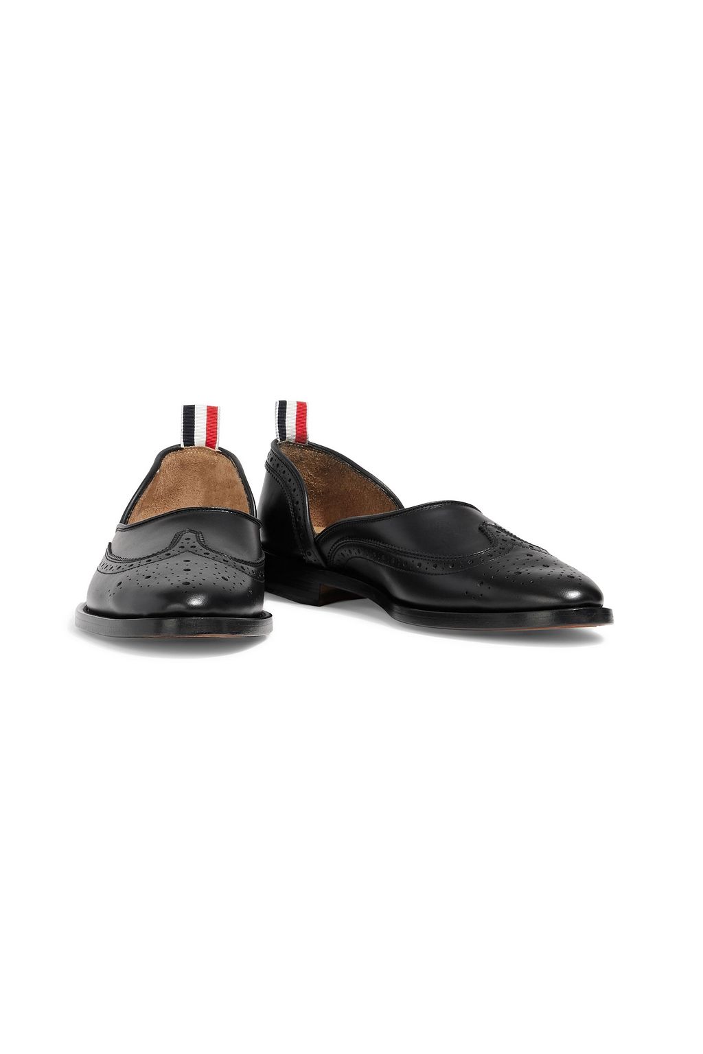 THOM BROWNE Perforated leather loafers
