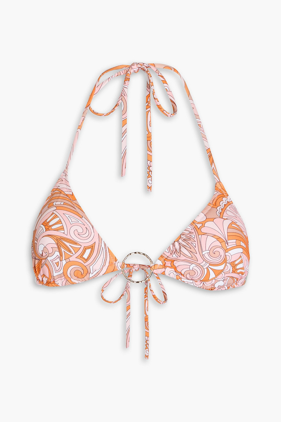 Melissa Odabash Miami Paisley-print Triangle Bikini Top In Orange