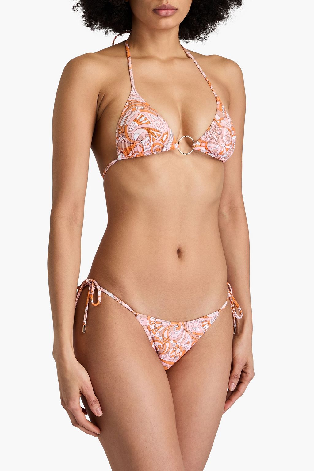 MELISSA ODABASH トライアングルビキニトップ ペイズリープリント
